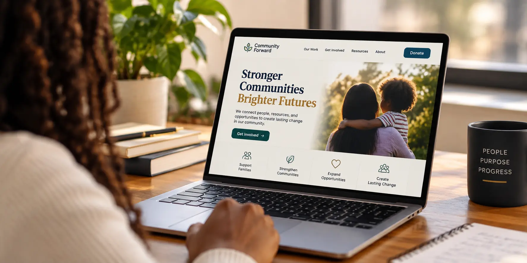 A nonprofit team reviewing how their organization appears in AI-generated search results